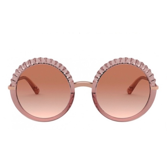 Dolce & Gabbana “Plissè” Pink Acetate Round Sunglasses - Picture 8 of 10